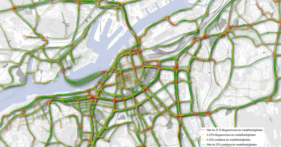 Travelvu heatmapp - skapad genom en appbaserad resvaneunders&ouml;kning