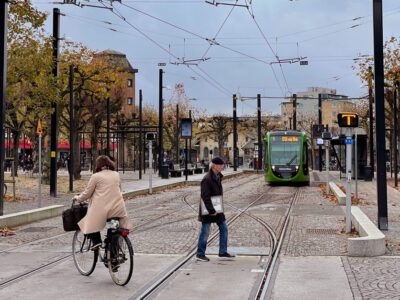 Oskyddade trafikanter vid sp&aring;rv&auml;gen i Lund