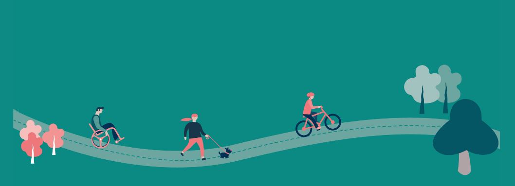 cyklist, g&aring;ende, promenera, cykla