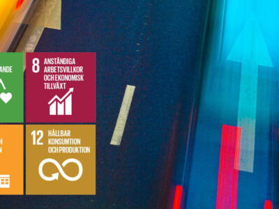 Projektbild koppligen mellan trafiks&auml;kerhet och h&aring;llbarhet, v&auml;gbanan med FN:s h&aring;llbarhetsm&aring;l